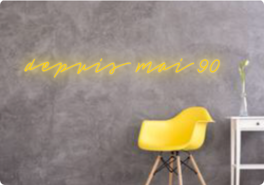 Custom text: depuis mai 90